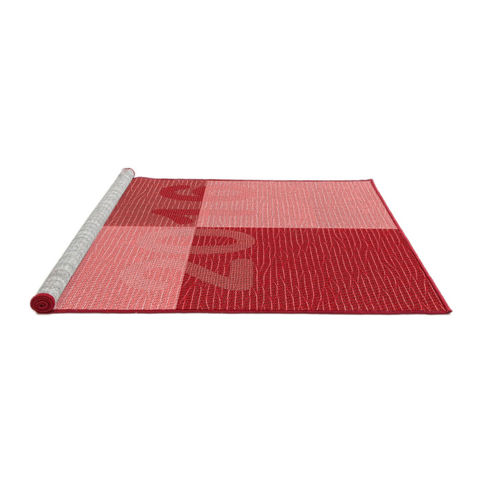 Sideview of Machine Washable Transitional Red Rug, wshpat1799rd