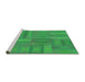 Sideview of Machine Washable Transitional Neon Green Rug, wshpat18grn