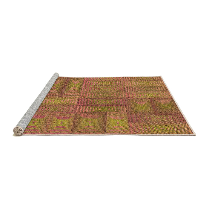 Sideview of Machine Washable Transitional Orange Rug, wshpat18org