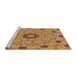 Sideview of Machine Washable Transitional Mahogany Brown Rug, wshpat180brn