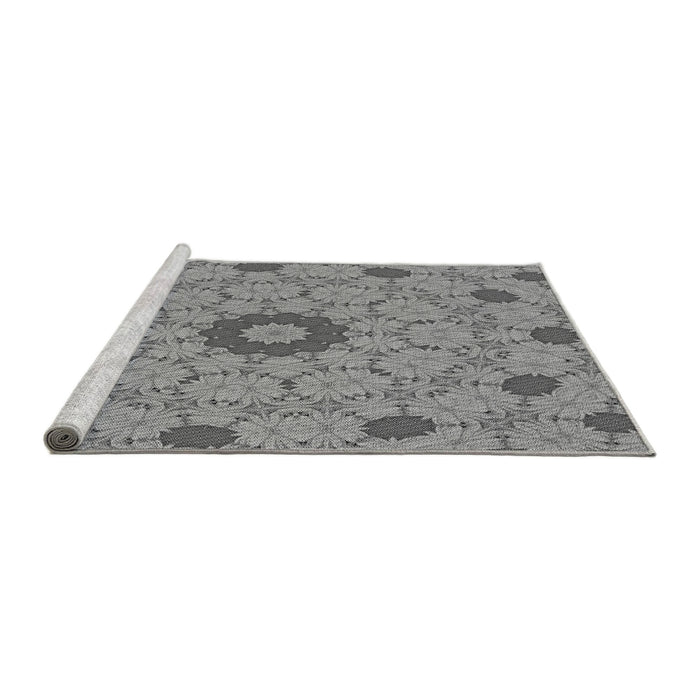 Sideview of Machine Washable Transitional Gray Rug, wshpat180gry