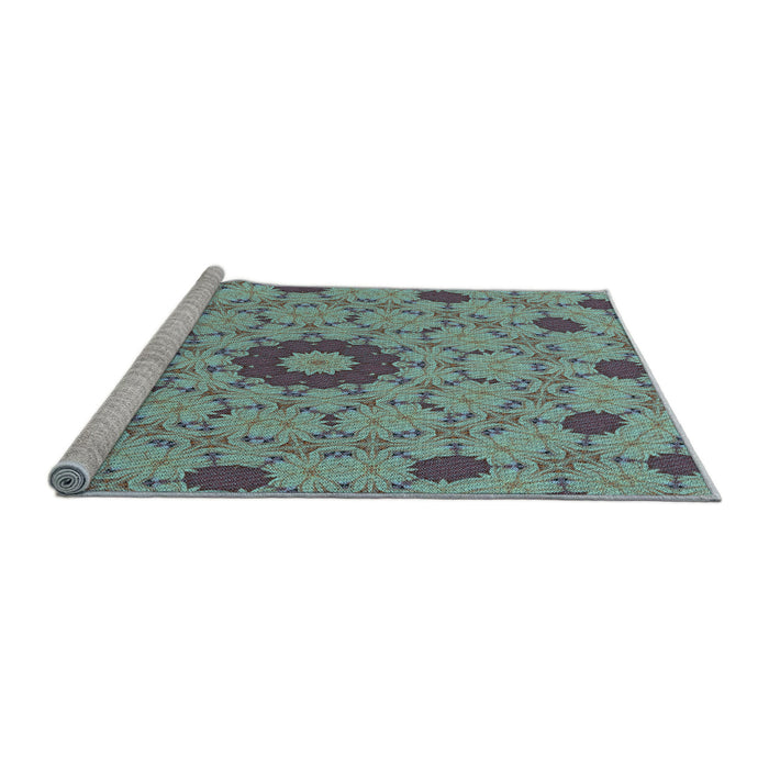 Sideview of Machine Washable Transitional Gray Rug, wshpat180lblu
