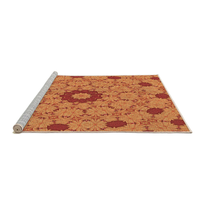 Sideview of Machine Washable Transitional Scarlet Red Rug, wshpat180org