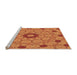 Sideview of Machine Washable Transitional Scarlet Red Rug, wshpat180org