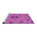 Sideview of Machine Washable Transitional Neon Pink Rug, wshpat180pur