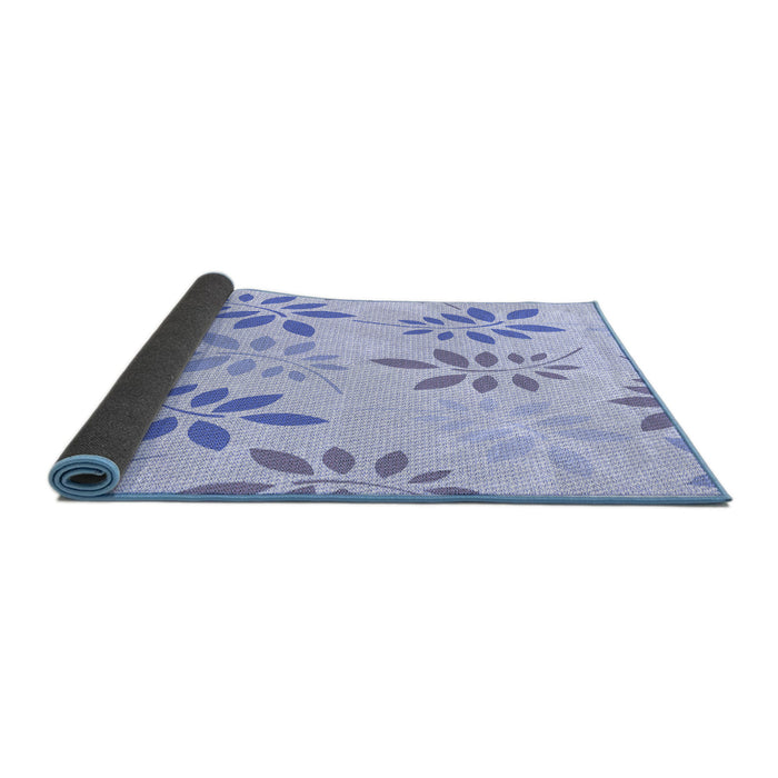 Thickness of Patterned Lavender Blue Rug, pat1800blu