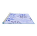 Sideview of Machine Washable Transitional Lavender Blue Rug, wshpat1800blu