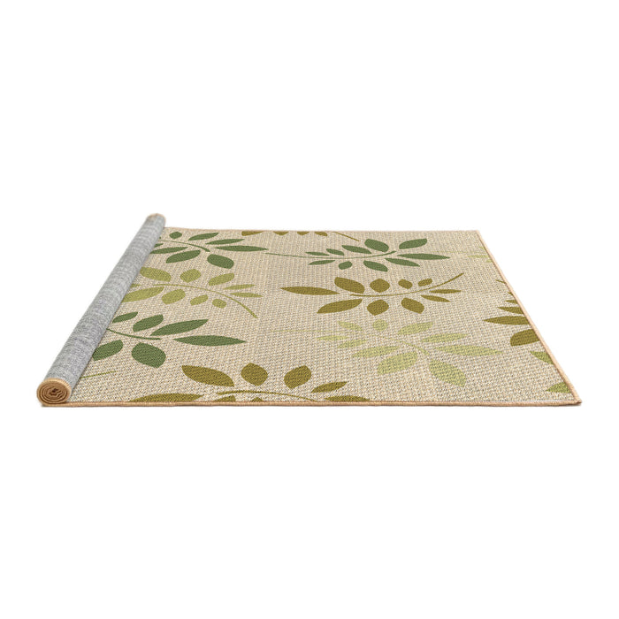 Sideview of Machine Washable Transitional Vanilla Gold Rug, wshpat1800brn