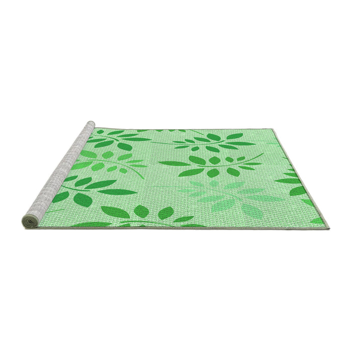 Sideview of Machine Washable Transitional Green Rug, wshpat1800grn