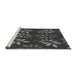 Sideview of Machine Washable Transitional Charcoal Black Rug, wshpat1801gry