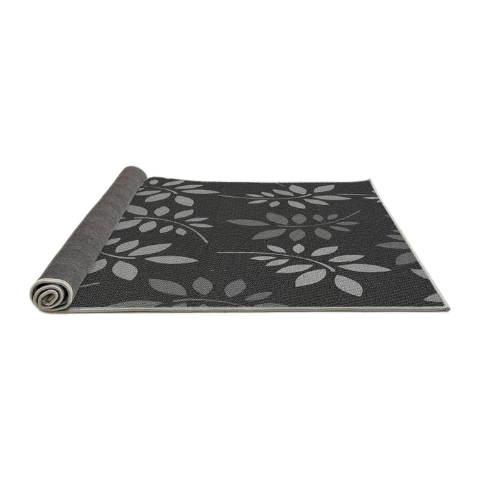 Thickness of Patterned Charcoal Black Rug, pat1801gry