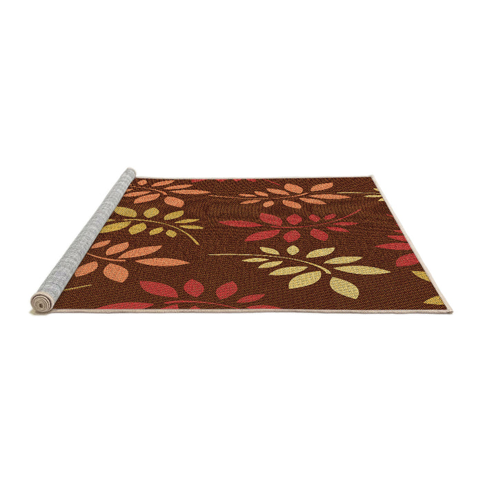 Sideview of Machine Washable Transitional Dark Red Rug, wshpat1801org