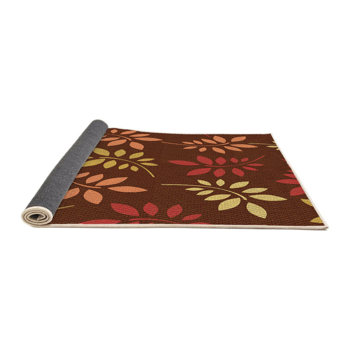 Thickness of Patterned Dark Red Rug, pat1801org