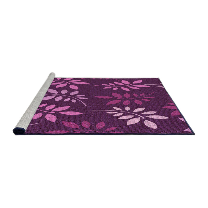 Sideview of Machine Washable Transitional Orchid Purple Rug, wshpat1801pur