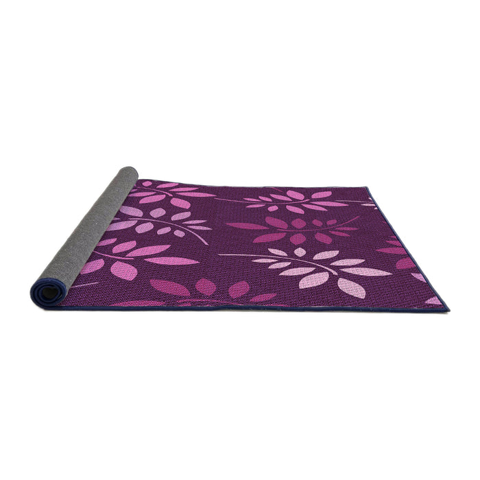 Thickness of Patterned Orchid Purple Rug, pat1801pur
