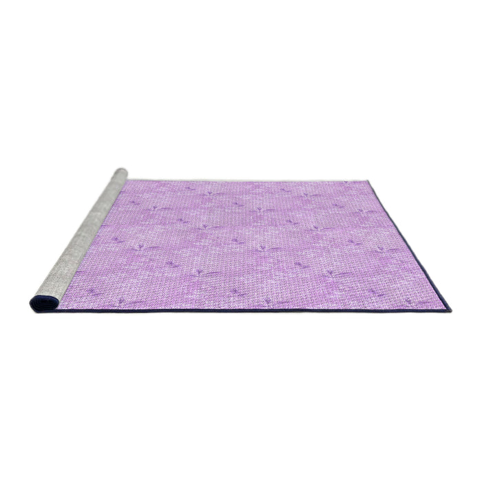 Sideview of Machine Washable Transitional Violet Purple Rug, wshpat1802pur