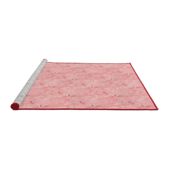 Sideview of Machine Washable Transitional Pastel Red Pink Rug, wshpat1802rd