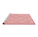 Sideview of Machine Washable Transitional Pastel Red Pink Rug, wshpat1802rd