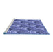 Sideview of Machine Washable Transitional Sky Blue Rug, wshpat1803blu
