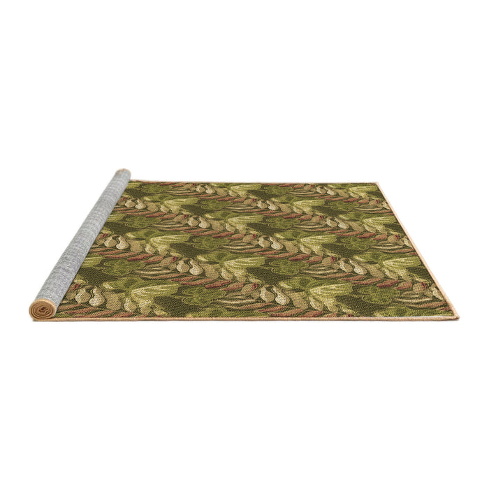 Sideview of Machine Washable Transitional Dark Bronze Brown Rug, wshpat1803brn