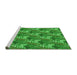 Sideview of Machine Washable Transitional Green Rug, wshpat1803grn