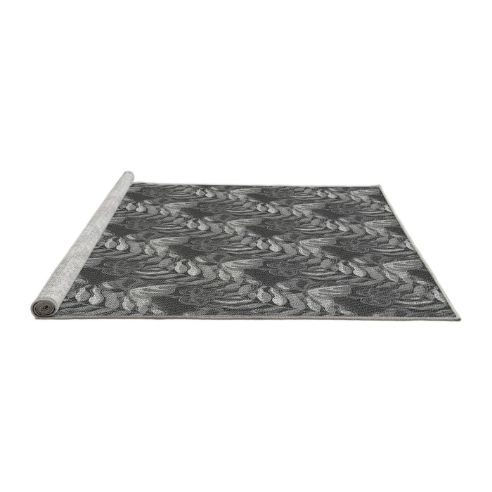 Sideview of Machine Washable Transitional Gray Rug, wshpat1803gry