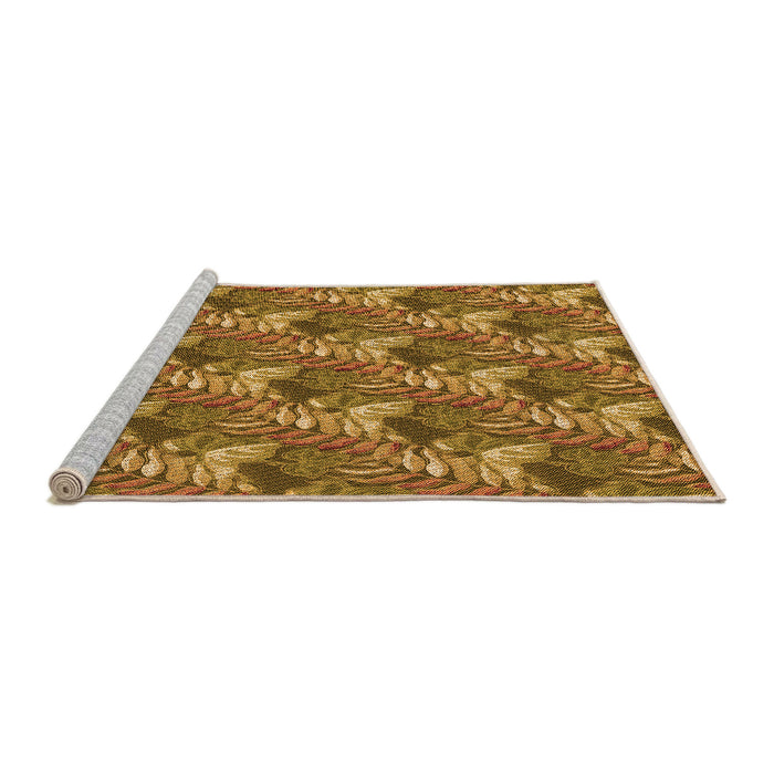 Sideview of Machine Washable Transitional Saddle Brown Rug, wshpat1803org
