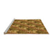 Sideview of Machine Washable Transitional Saddle Brown Rug, wshpat1803org
