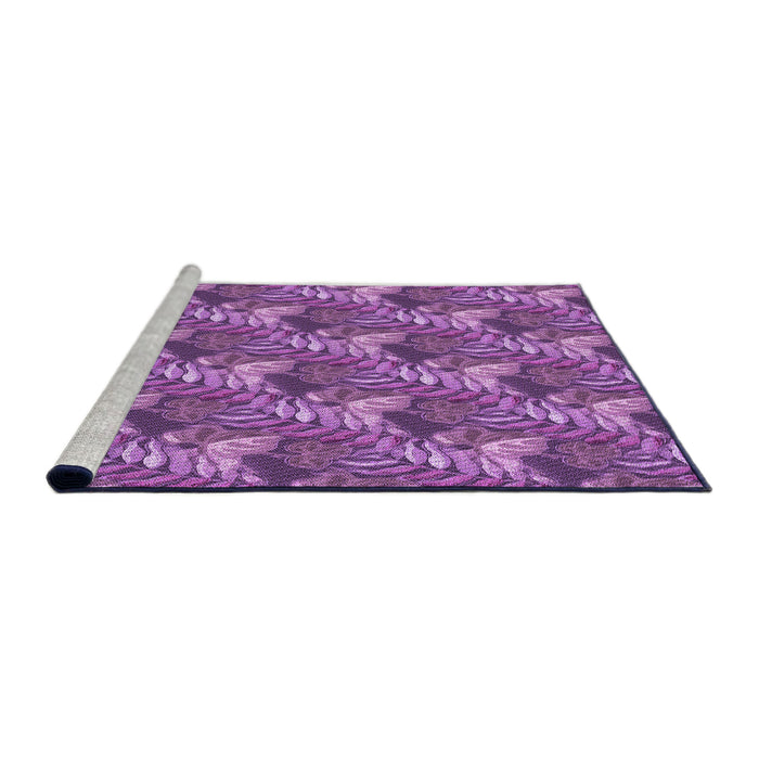 Sideview of Machine Washable Transitional Purple Rug, wshpat1803pur