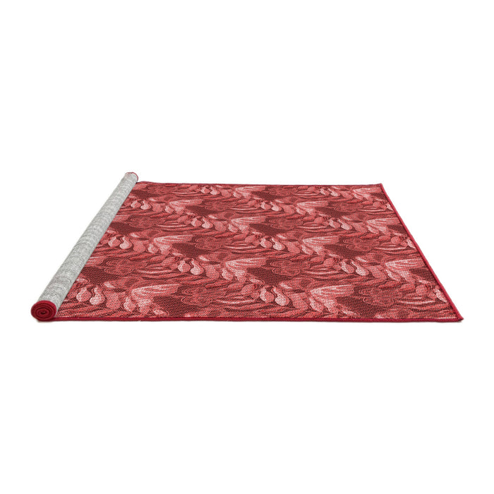 Sideview of Machine Washable Transitional Red Rug, wshpat1803rd