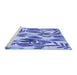 Sideview of Machine Washable Transitional Jeans Blue Rug, wshpat1804blu