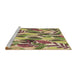 Sideview of Machine Washable Transitional Metallic Gold Rug, wshpat1804brn