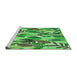 Sideview of Machine Washable Transitional Green Rug, wshpat1804grn