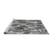 Sideview of Machine Washable Transitional Silver Gray Rug, wshpat1804gry