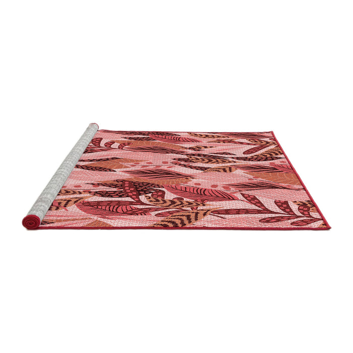 Sideview of Machine Washable Transitional Light Salmon Pink Rug, wshpat1804rd