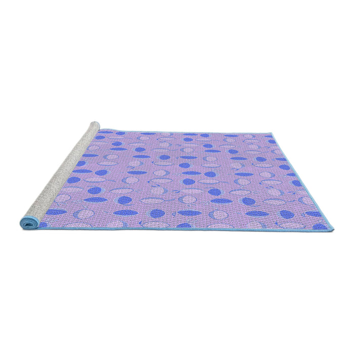 Sideview of Machine Washable Transitional Purple Rug, wshpat1805blu