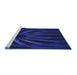 Sideview of Machine Washable Transitional Night Blue Rug, wshpat1806blu