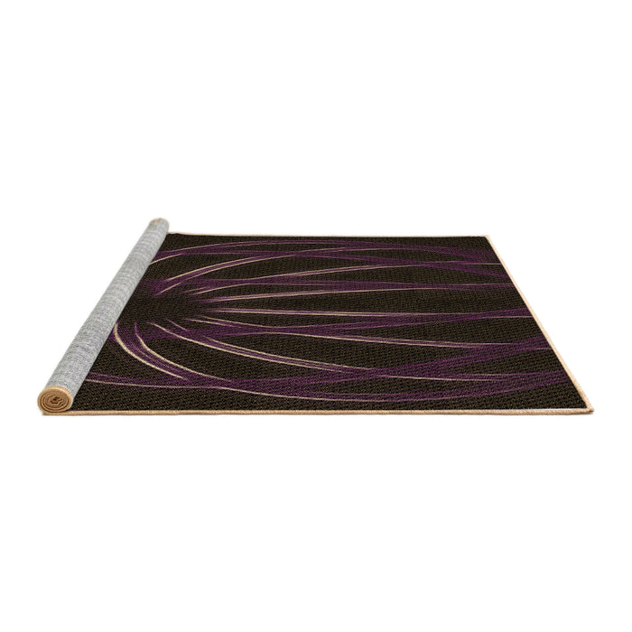 Sideview of Machine Washable Transitional Dark Brown Rug, wshpat1806brn