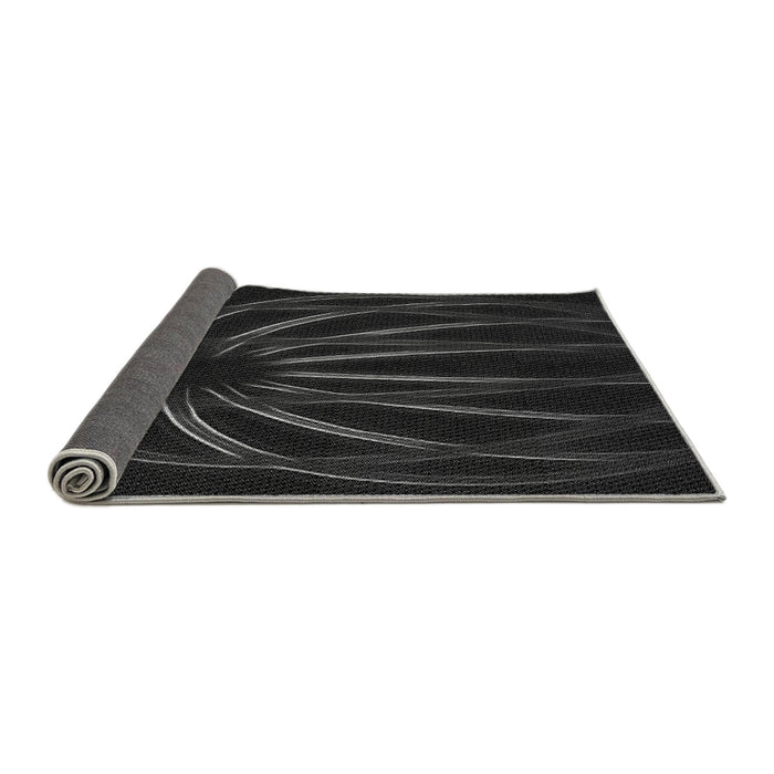 Thickness of Patterned Black Rug, pat1806gry