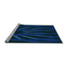 Sideview of Machine Washable Transitional Blue Rug, wshpat1806lblu