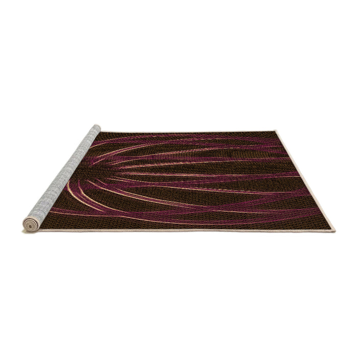 Sideview of Machine Washable Transitional Chocolate Brown Rug, wshpat1806org