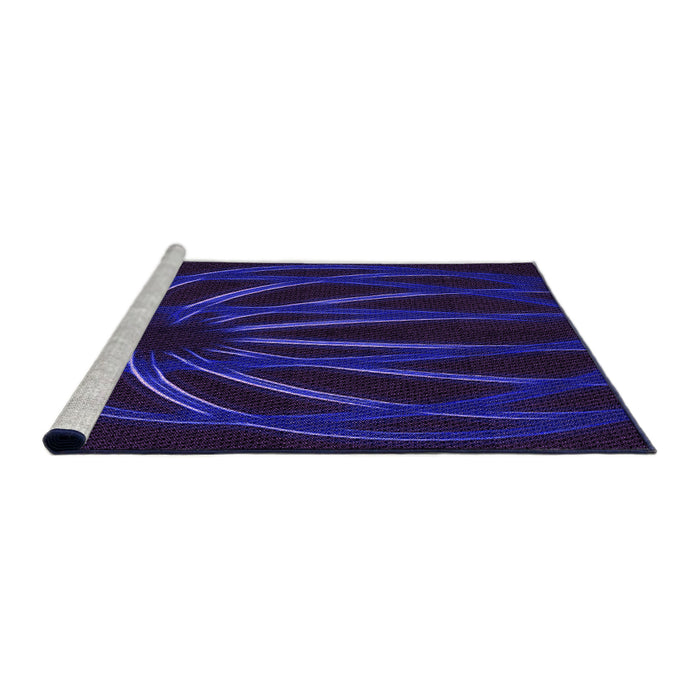Sideview of Machine Washable Transitional Amethyst Purple Rug, wshpat1806pur