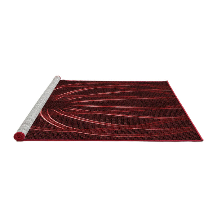 Sideview of Machine Washable Transitional Saffron Red Rug, wshpat1806rd