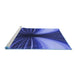 Sideview of Machine Washable Transitional Light Slate Blue Rug, wshpat1807blu