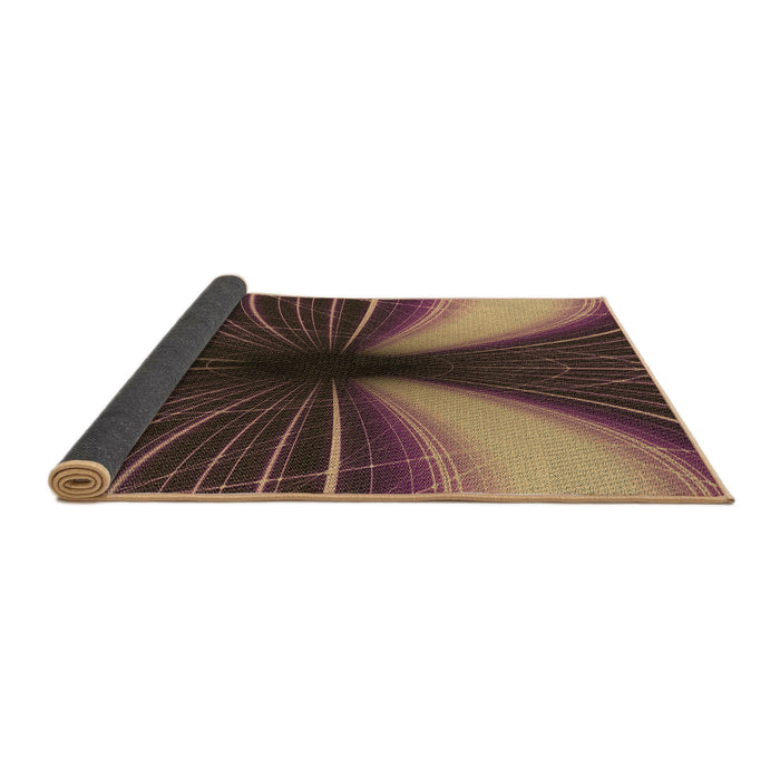 Thickness of Patterned Dark Scarlet Red Rug, pat1807brn