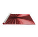 Sideview of Machine Washable Transitional Red Rug, wshpat1807rd