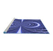 Sideview of Machine Washable Transitional Light Slate Blue Rug, wshpat1808blu