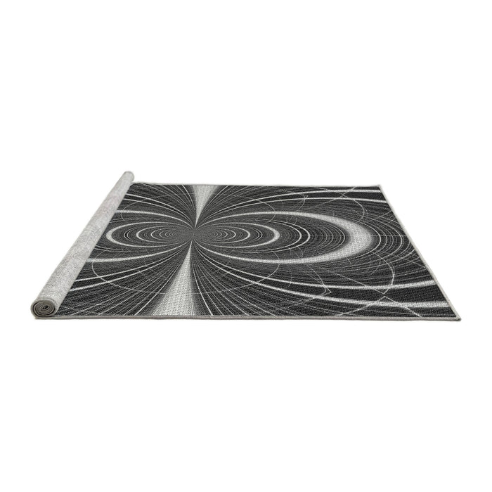 Sideview of Machine Washable Transitional Gunmetal Gray Rug, wshpat1808gry