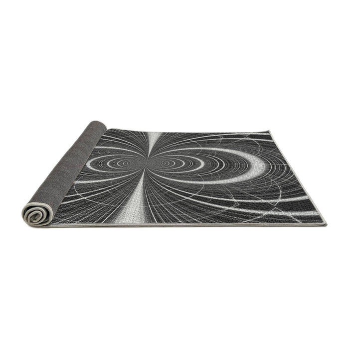 Thickness of Patterned Gunmetal Gray Rug, pat1808gry