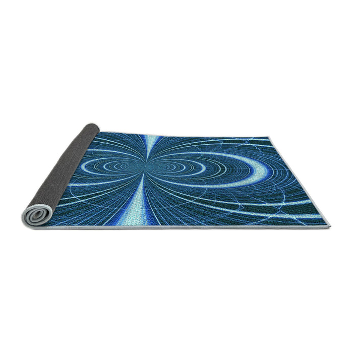 Thickness of Patterned Blue Rug, pat1808lblu